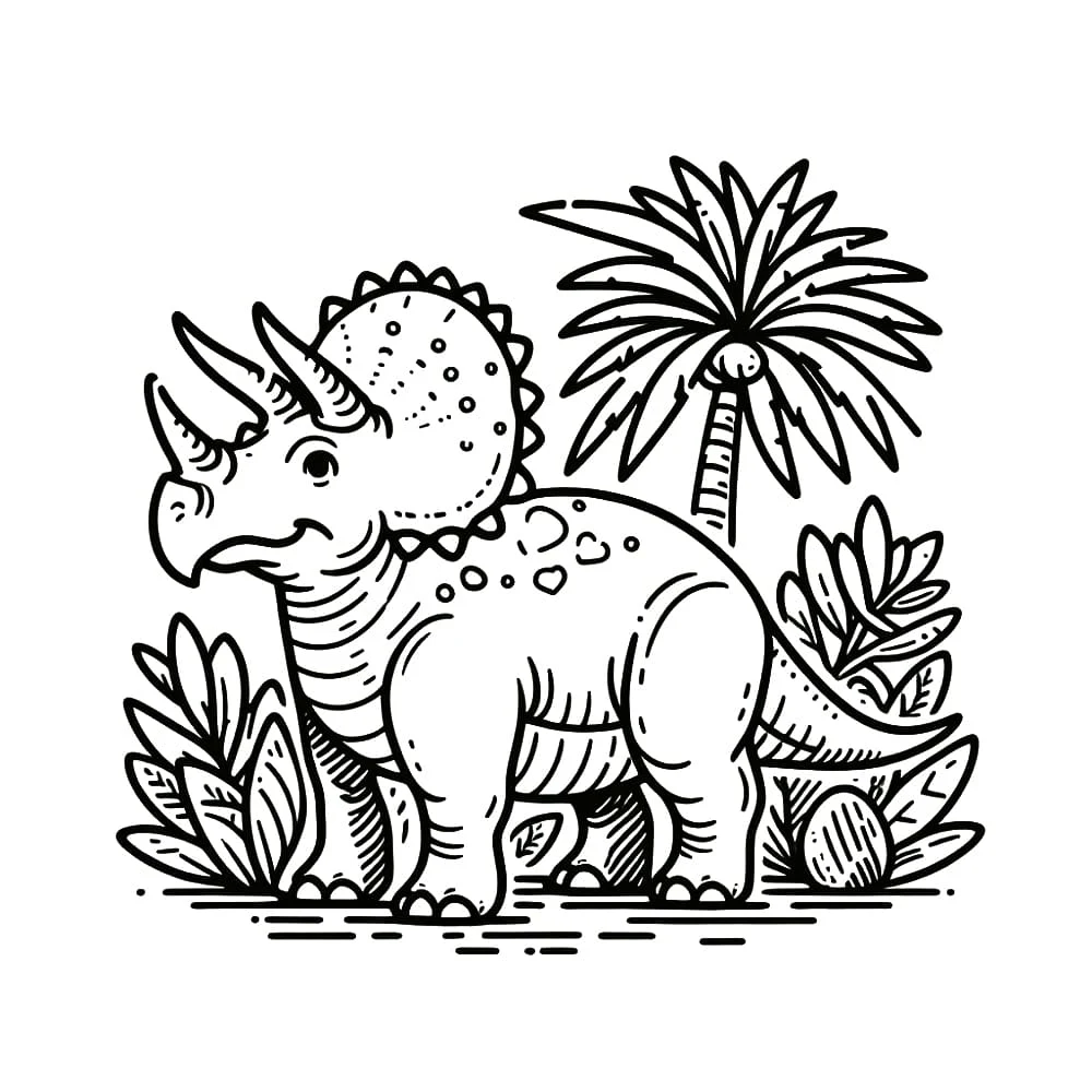 Bonito dibujo Triceratops #211925 de la colección Animales Prehistóricos para colorear e imprimir
