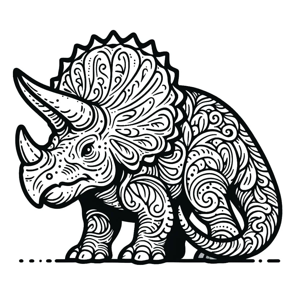 Bonito dibujo Triceratops #211926 de la colección Animales Prehistóricos para colorear e imprimir Bonito dibujo Triceratops #211926 de la colección Animales Prehistóricos para colorear e imprimir
