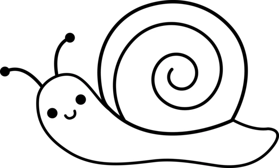 Dibujo de Caracol con concha en espiral para colorear