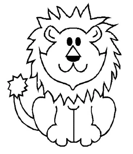 Dibujo de León sentado con una melena tupida para colorear