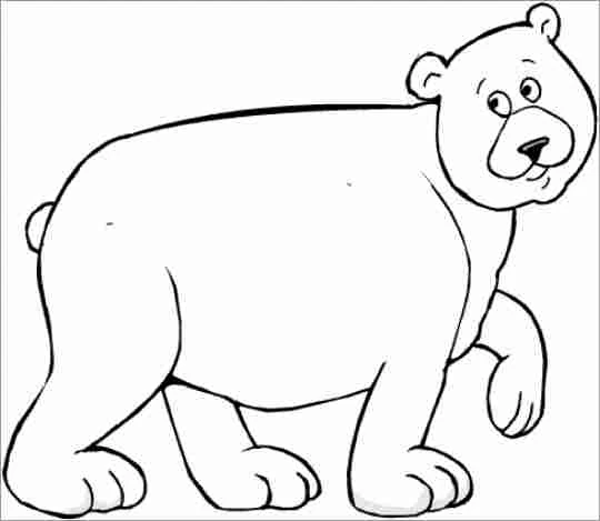 Dibujo de Oso caminando de perfil para colorear Dibujo de Oso caminando de perfil para colorear