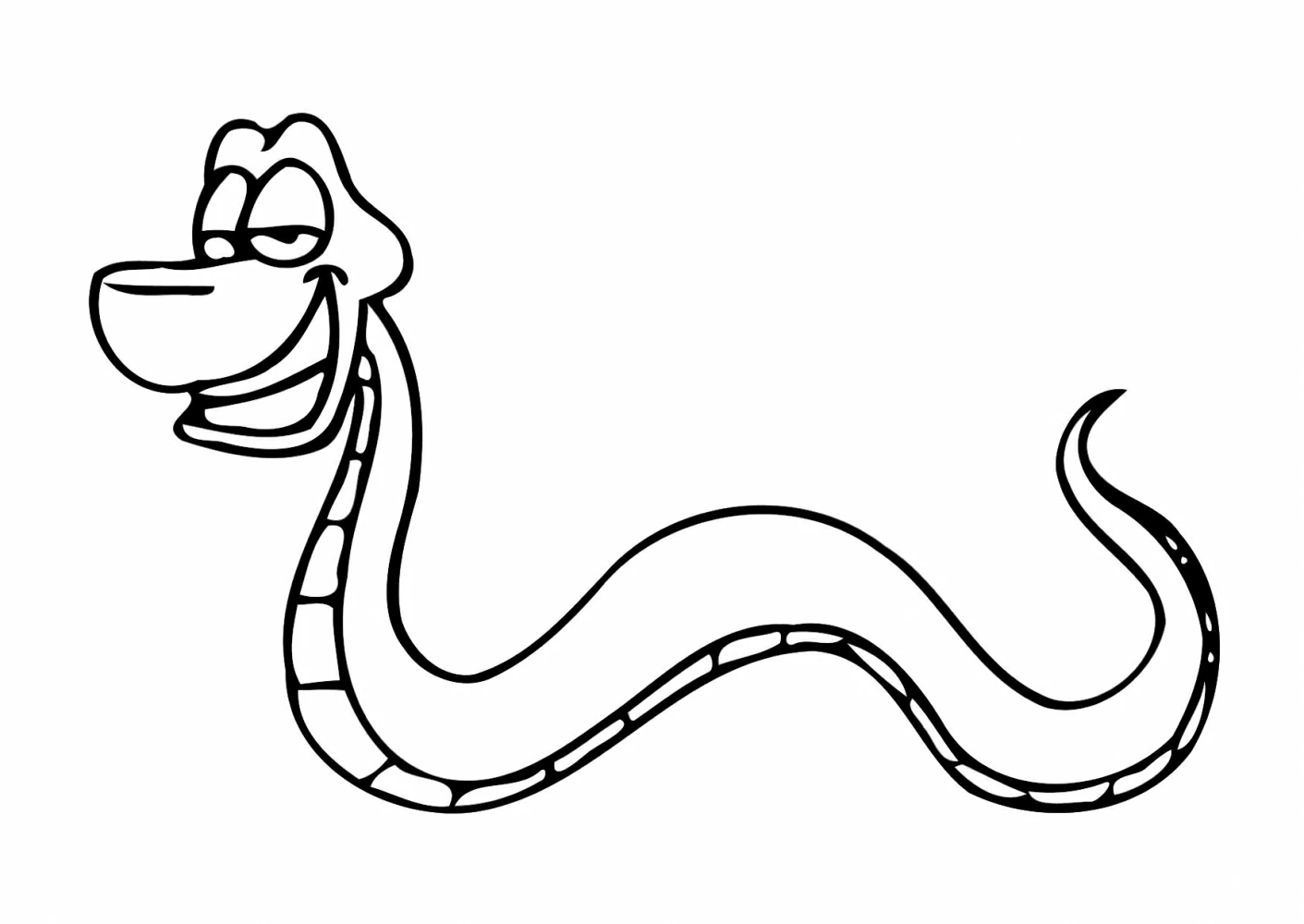 Dibujo de Serpiente con una gran sonrisa para colorear