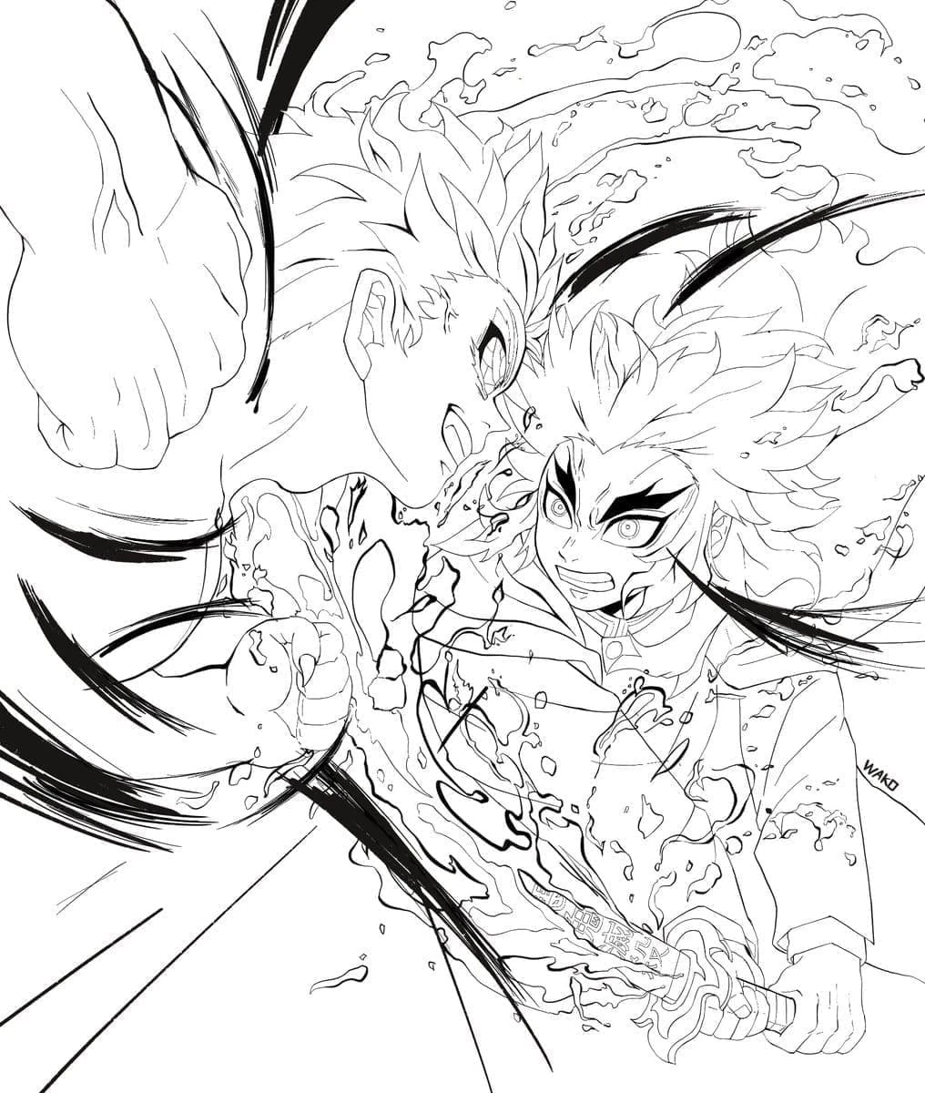 Bonito dibujo Kyojuro Rengoku #220447 de la colección Anime y Manga para colorear e imprimir