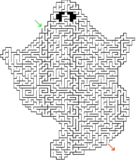 Dibujo de Laberinto fantasma de Halloween para colorear Dibujo de Laberinto fantasma de Halloween para colorear