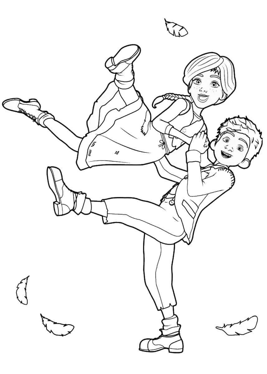 Dibujo de Bailarina Félicie bailando con Victor para colorear Dibujo de Bailarina Félicie bailando con Victor para colorear
