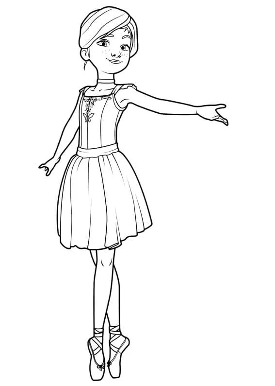 Dibujo de Félicie la bailarina en pose elegante para colorear Dibujo de Félicie la bailarina en pose elegante para colorear