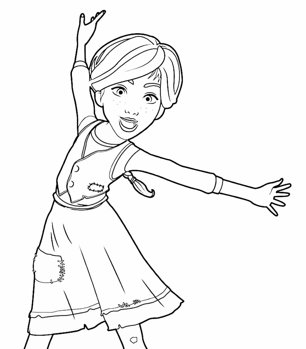 Dibujo de Bailarina con los brazos extendidos en pleno baile para colorear Dibujo de Bailarina con los brazos extendidos en pleno baile para colorear