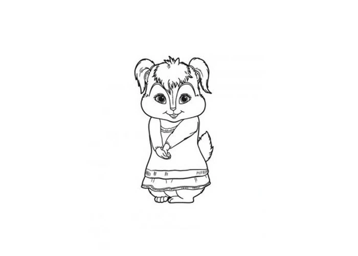 Dibujo de Eleanor de pie con las manos juntas para colorear