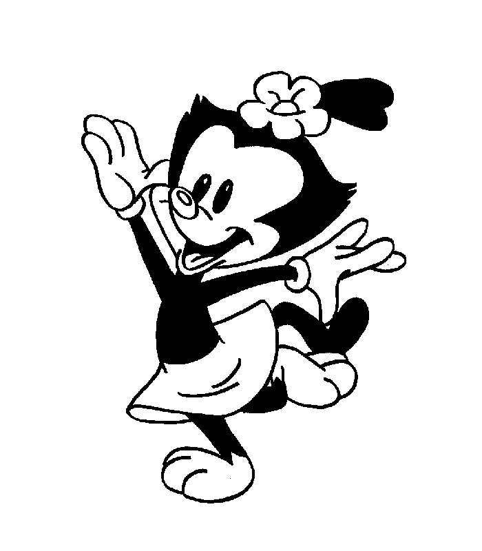 Dibujo de Dot bailando con los brazos levantados para colorear