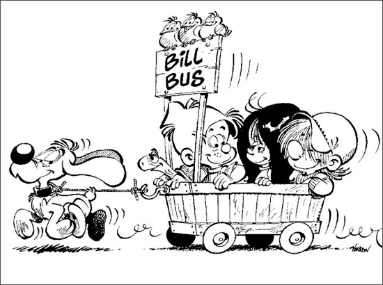 Dibujo de Billy y Buddy: el paseo en el Bill Bus para colorear Dibujo de Billy y Buddy: el paseo en el Bill Bus para colorear