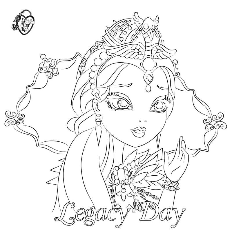 Dibujo de Ever After High princesa para Legacy Day para colorear