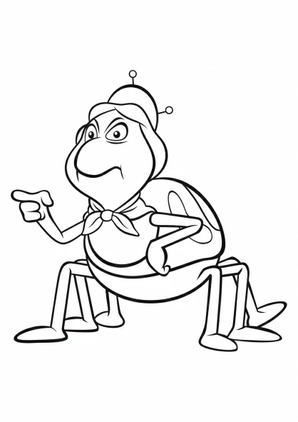 Dibujo de Thekla señalando con actitud autoritaria para colorear Dibujo de Thekla señalando con actitud autoritaria para colorear