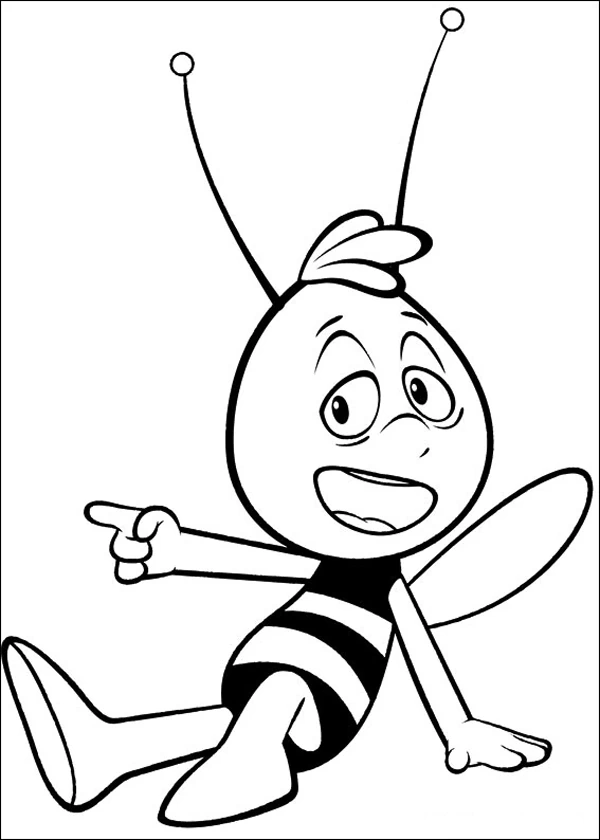 Dibujo de Willy sentado y riendo para colorear Dibujo de Willy sentado y riendo para colorear