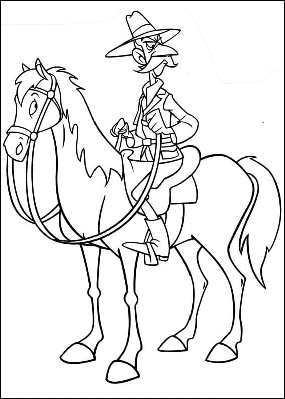 Dibujo de Le Duc montando su caballo para colorear