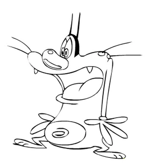 Dibujo de Oggy gritando con la boca bien abierta para colorear Dibujo de Oggy gritando con la boca bien abierta para colorear
