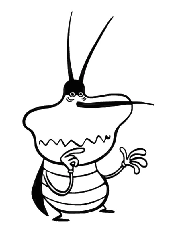 Dibujo de Cucaracha de pie pensando para colorear