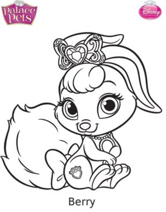 Dibujo de Berry la coneja de Palace Pets con tiara para colorear Dibujo de Berry la coneja de Palace Pets con tiara para colorear