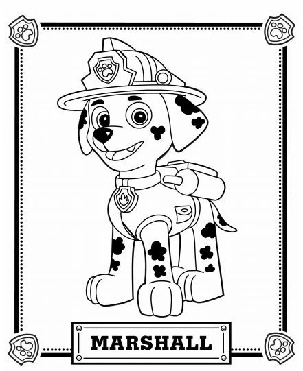 Dibujo de Marshall el bombero dálmata para colorear Dibujo de Marshall el bombero dálmata para colorear