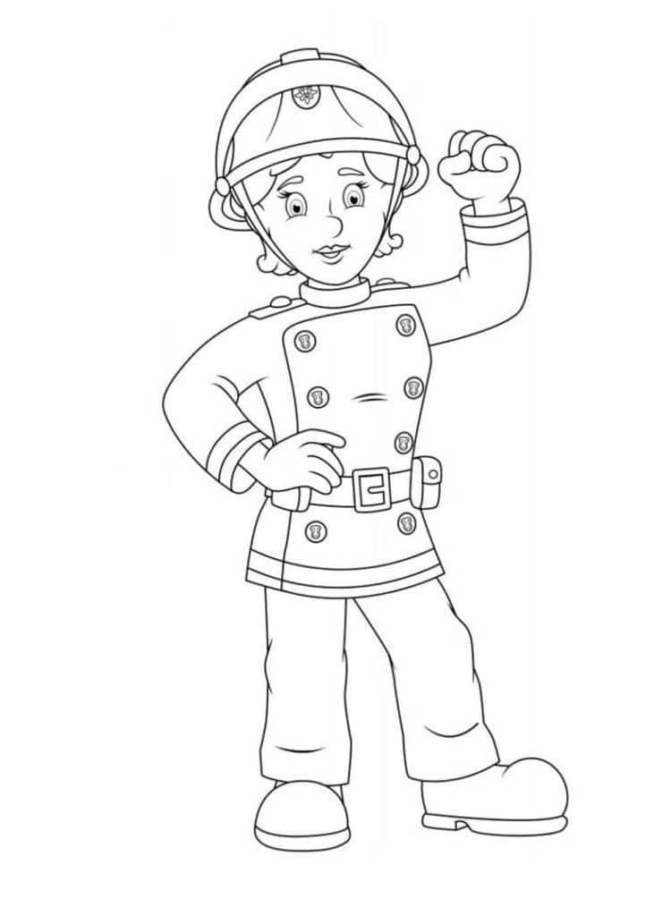 Dibujo de Penny Morris de pie con actitud decidida para colorear