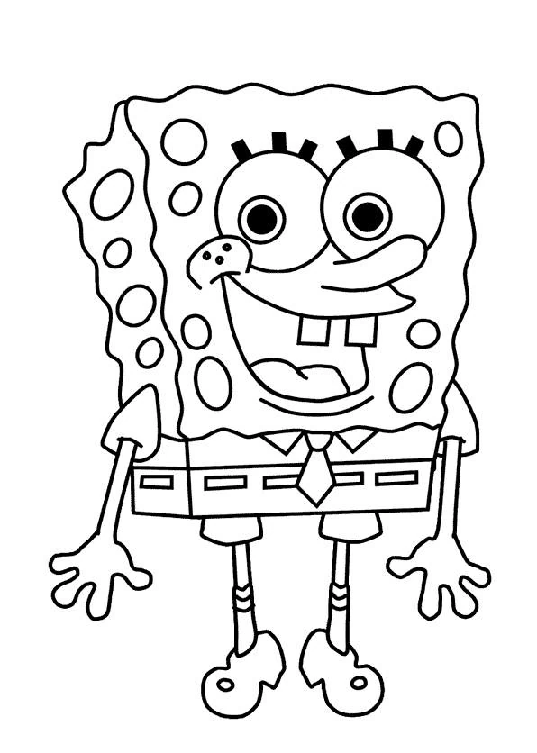 Dibujo de SpongeBob SquarePants sonriendo con los brazos abiertos para colorear Dibujo de SpongeBob SquarePants sonriendo con los brazos abiertos para colorear