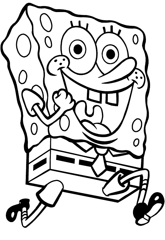 Dibujo de SpongeBob SquarePants riendo a carcajadas para colorear