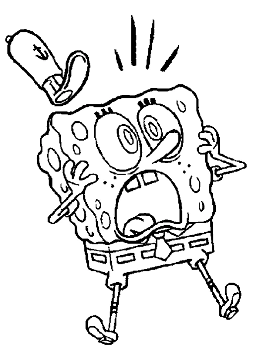 Dibujo de SpongeBob SquarePants gritando de sorpresa para colorear