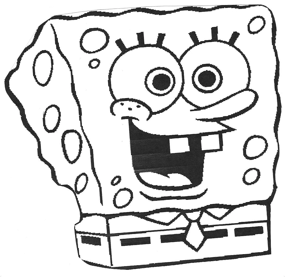 Dibujo de SpongeBob SquarePants cara sonriente de cerca para colorear