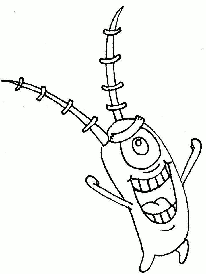 Dibujo de Plankton saltando de alegría para colorear