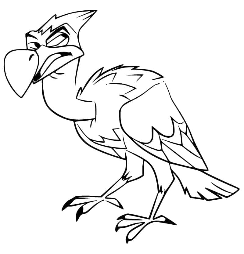 Dibujo de Mwoga el buitre caminando para colorear