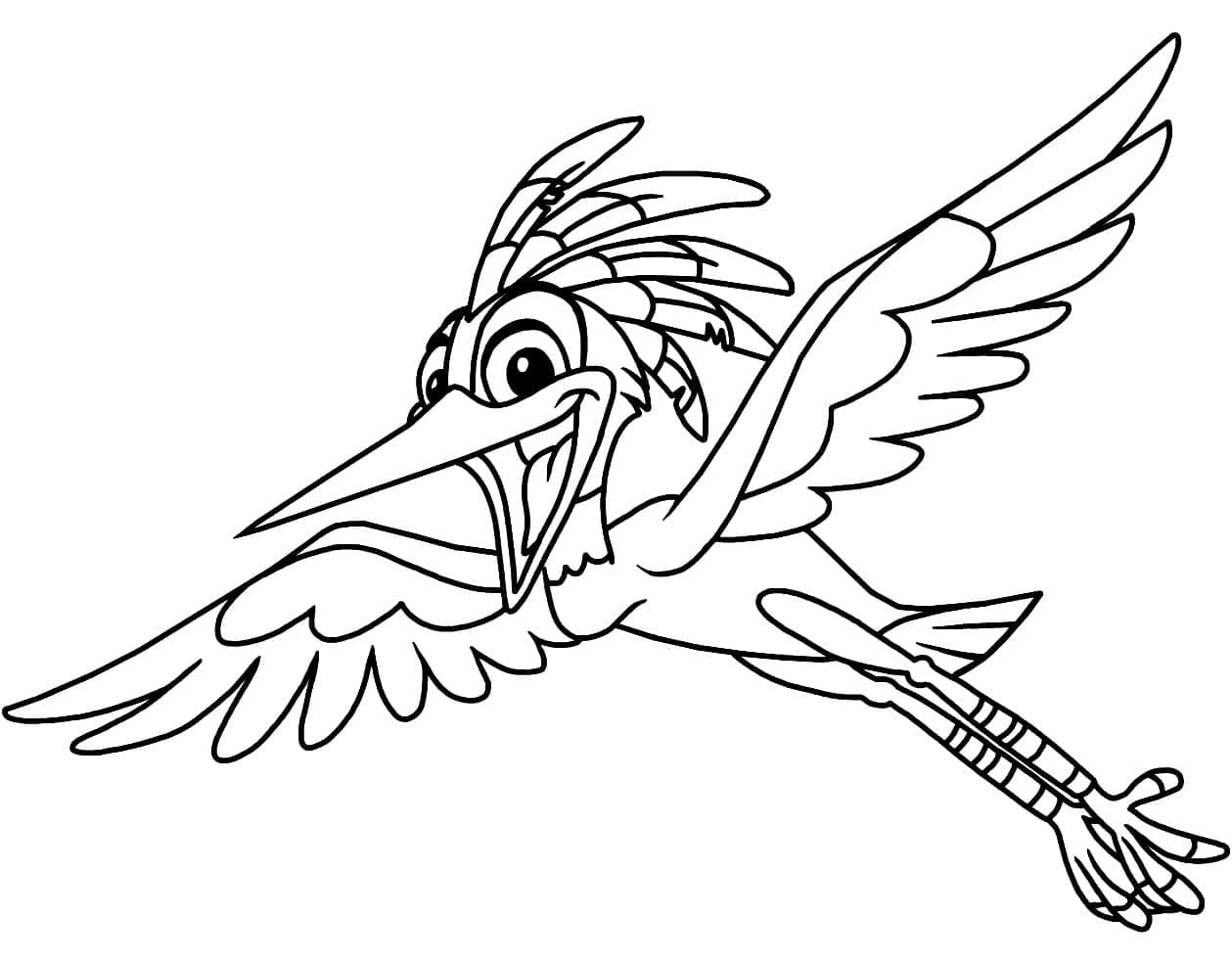 Dibujo de Ono volando con las alas extendidas para colorear