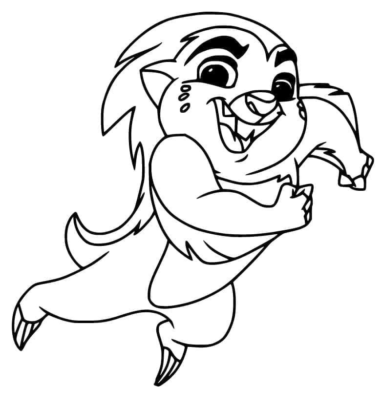 Dibujo de Bunga saltando con una gran sonrisa para colorear