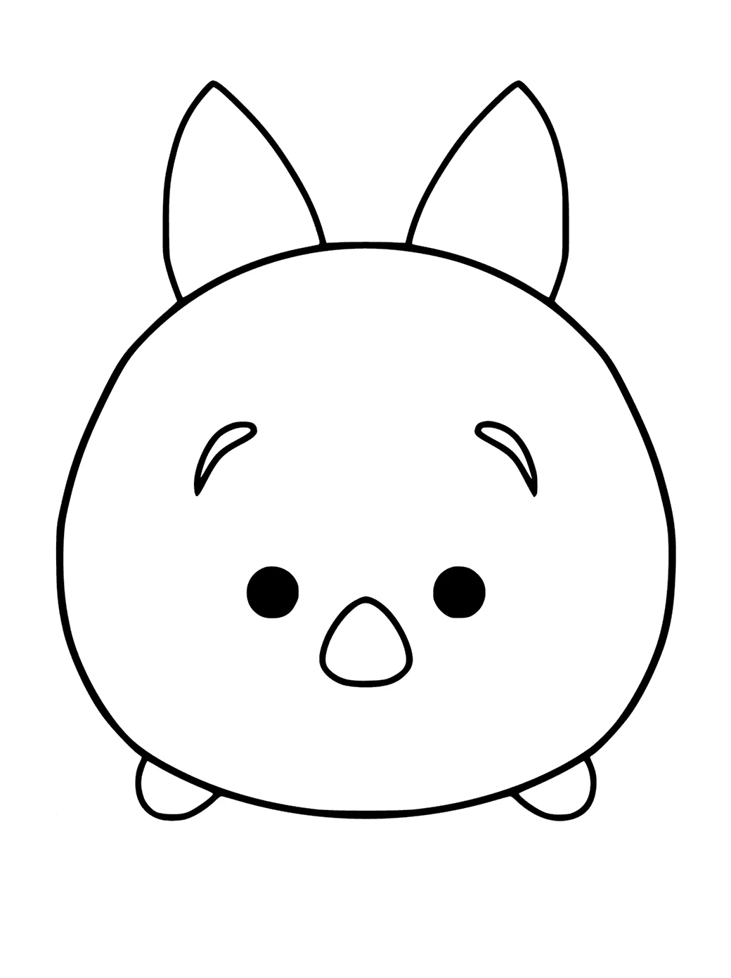 Dibujo de Piglet Tsum Tsum forma apilada para colorear Dibujo de Piglet Tsum Tsum forma apilada para colorear