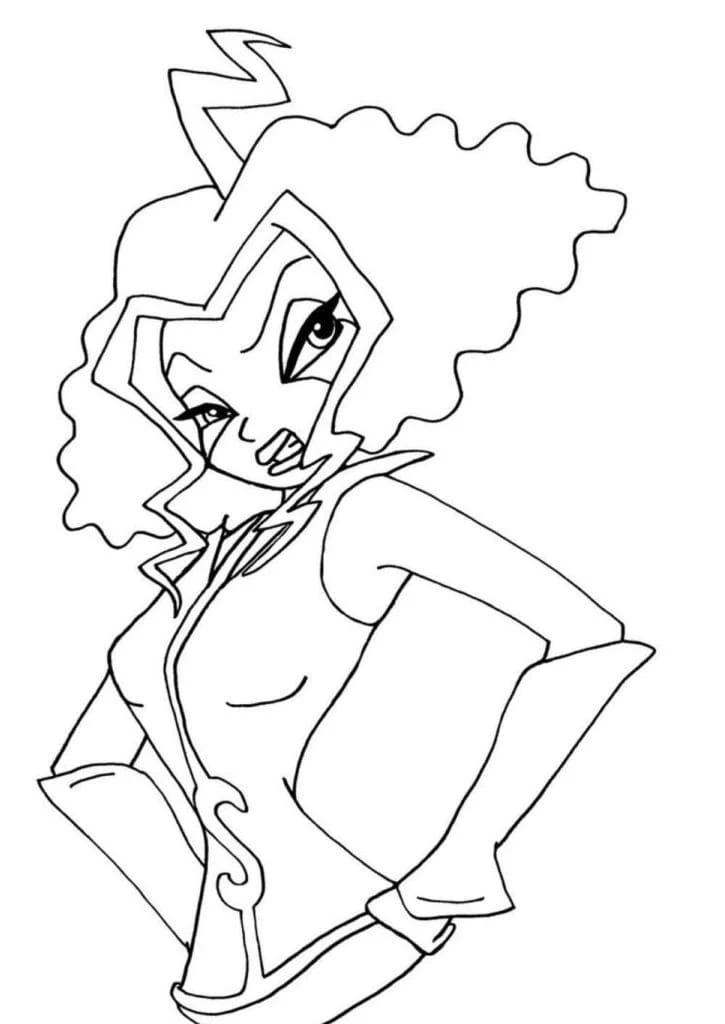 Dibujo de Stormy de las Winx en pose segura para colorear