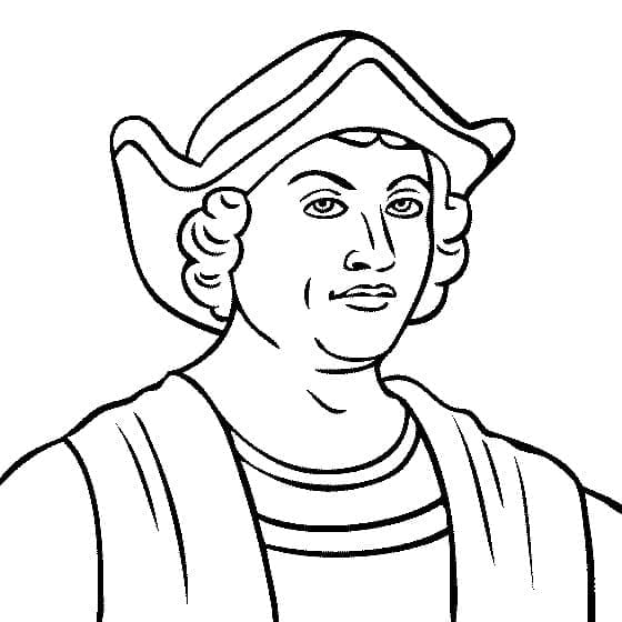 Dibujo de Retrato de un explorador histórico con tricornio para colorear