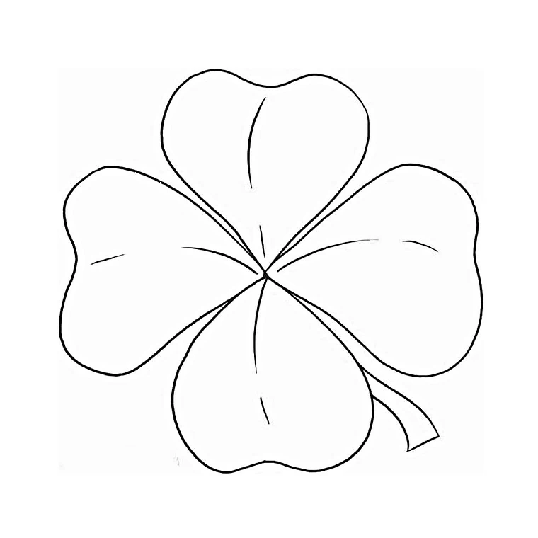 Dibujo de Trébol de cuatro hojas para colorear