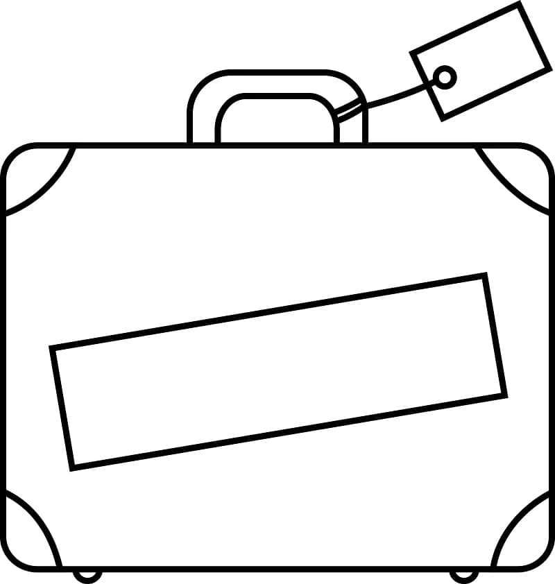 Dibujo de Maleta con etiqueta de viaje para colorear