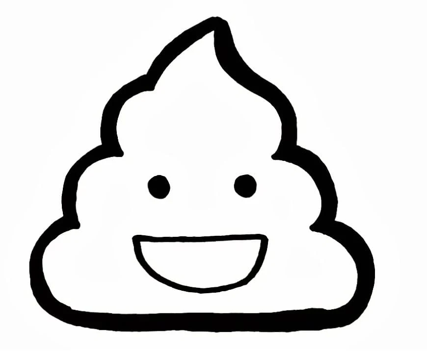 Dibujo de Caca emoji sonriente para colorear Dibujo de Caca emoji sonriente para colorear