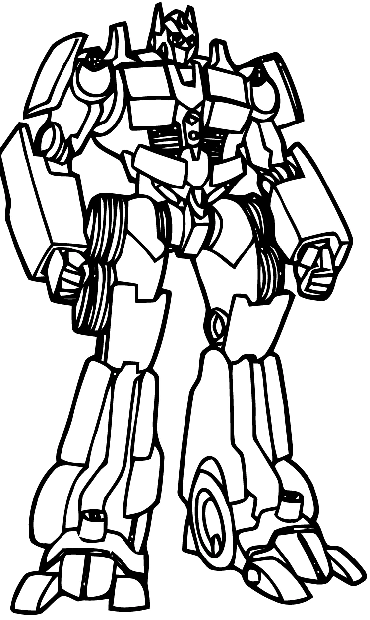 Dibujo de Transformers robot de pie para colorear