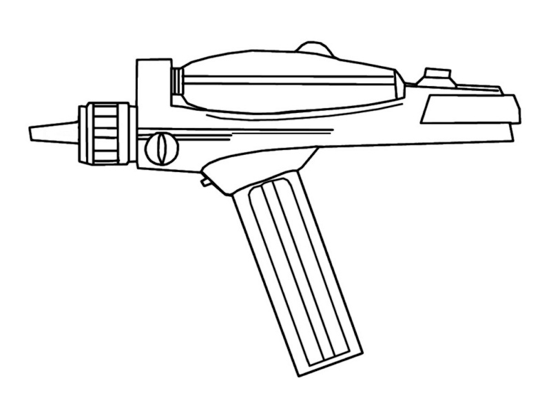 Dibujo de Pistola fáser de Viaje a las Estrellas para colorear