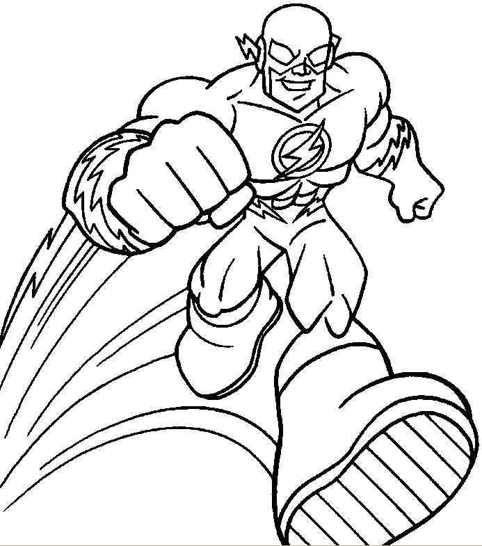 Dibujo de Destello avanzando con el puño en alto para colorear Dibujo de Destello avanzando con el puño en alto para colorear