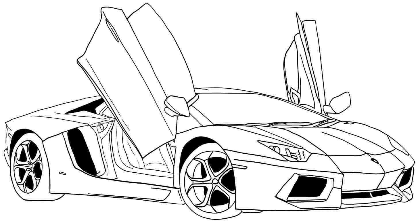 Dibujo de Coche deportivo con puertas abiertas para colorear