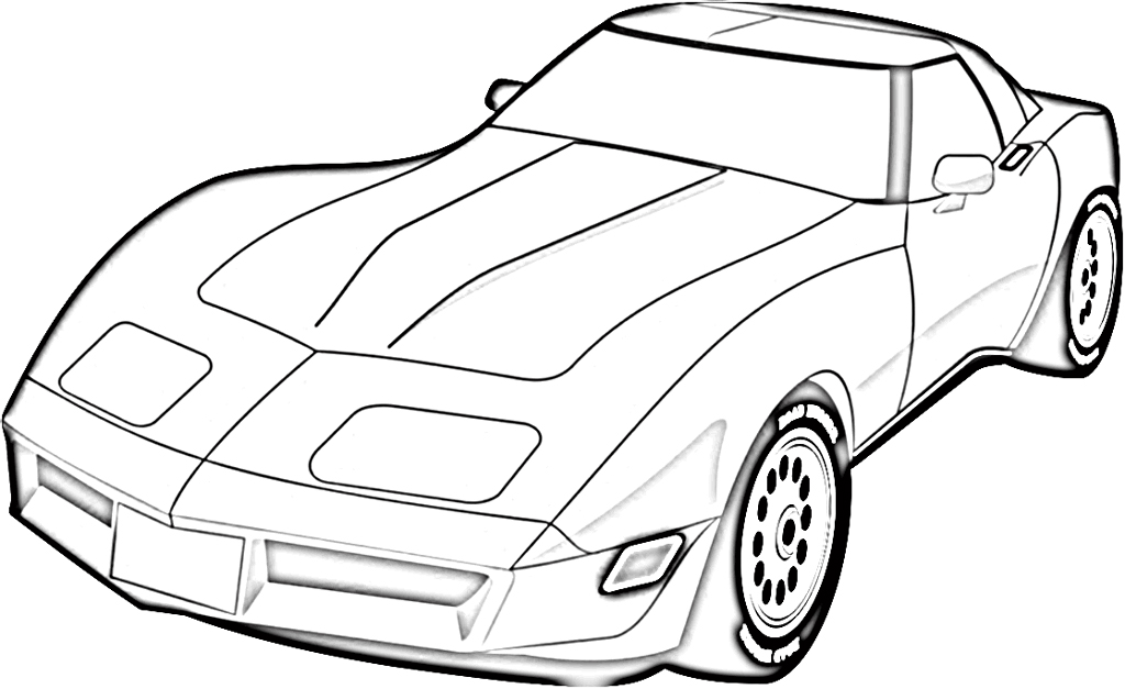 Dibujo de Coche deportivo visto de frente en ángulo para colorear