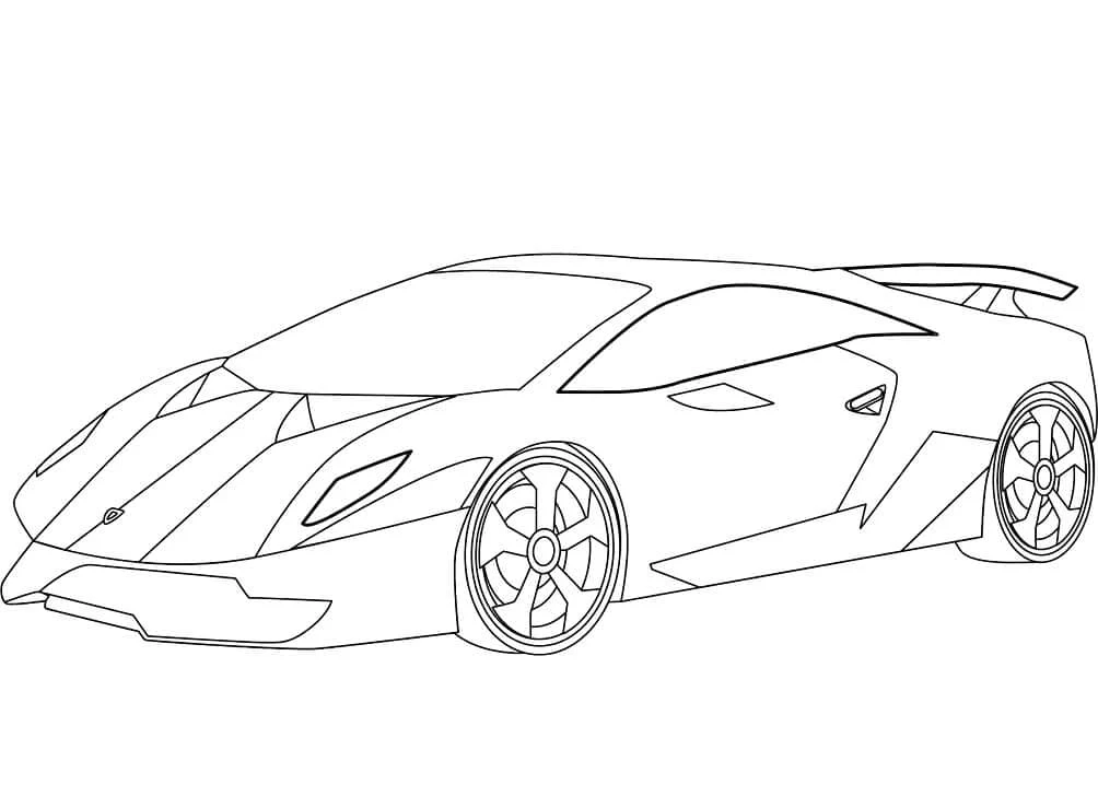 Dibujo de Lamborghini Sesto Elemento coche deportivo para colorear