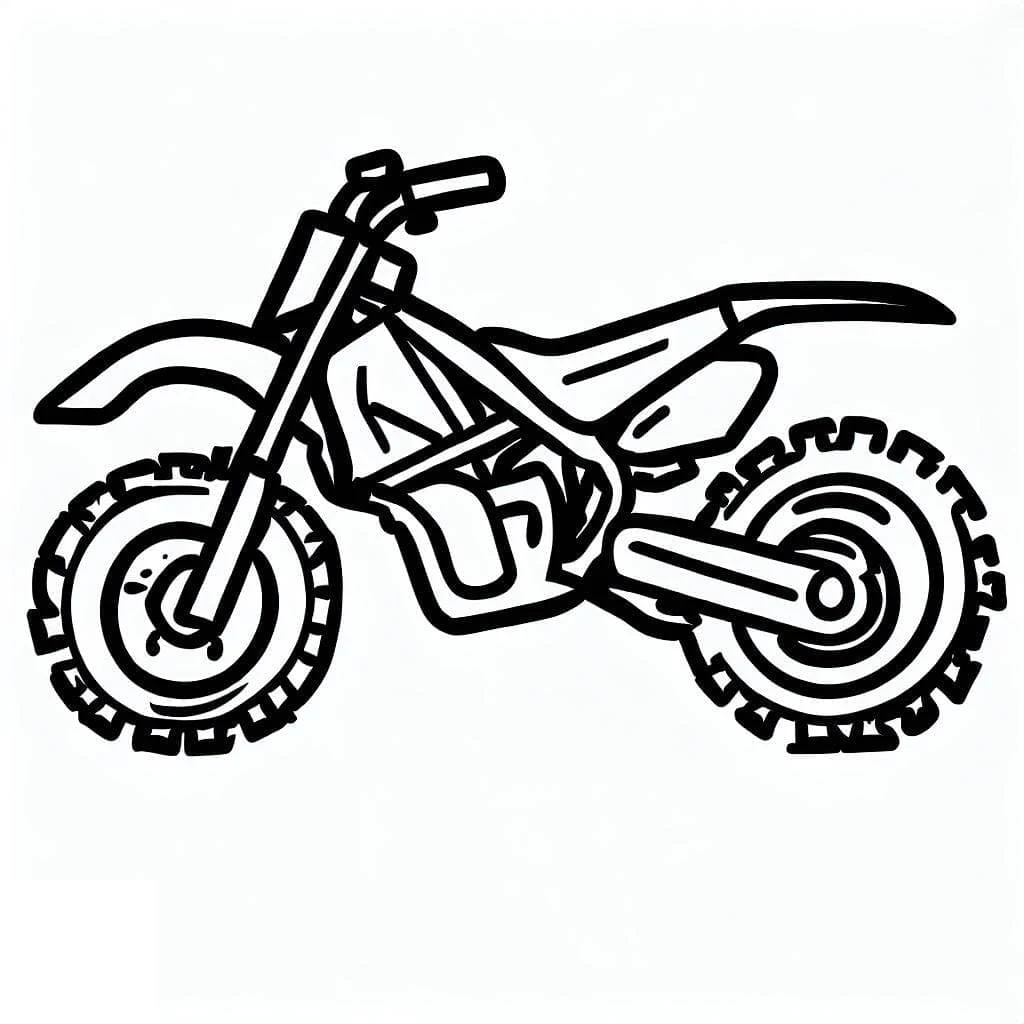 Dibujo de Moto de motocross con neumáticos con tacos para colorear
