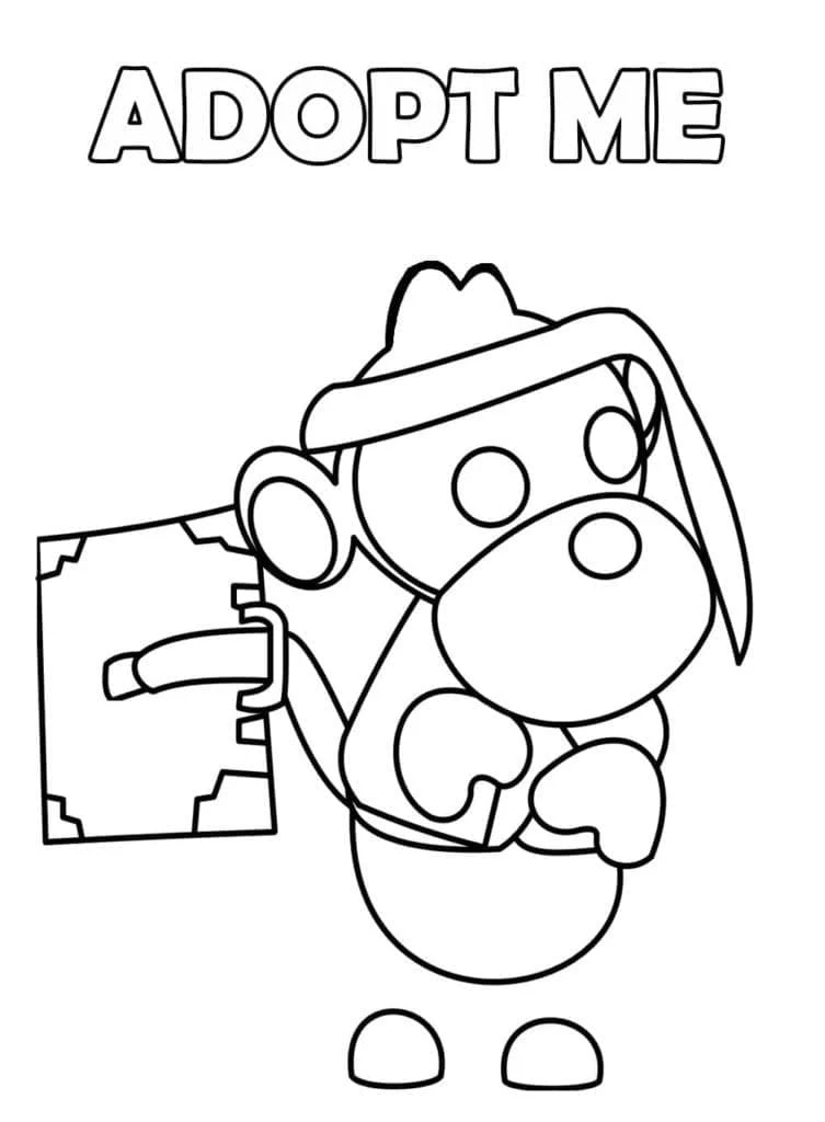 Dibujo de Mono de Adóptame sujetando un cartel para colorear Dibujo de Mono de Adóptame sujetando un cartel para colorear