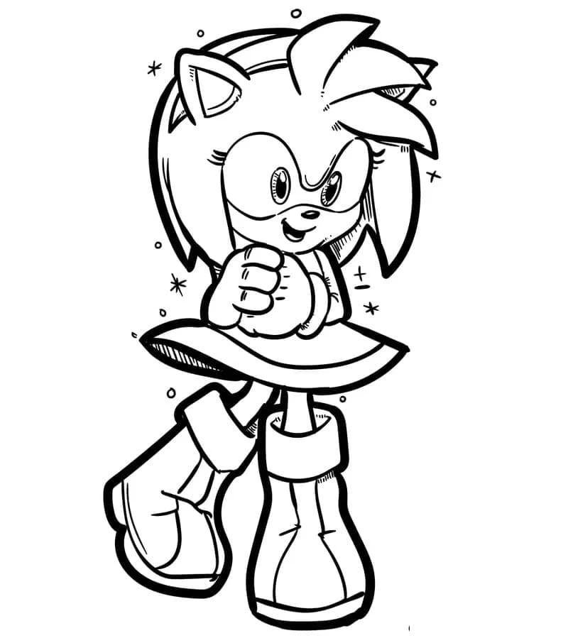 Dibujo de Amy Rose posando con una gran sonrisa para colorear Dibujo de Amy Rose posando con una gran sonrisa para colorear