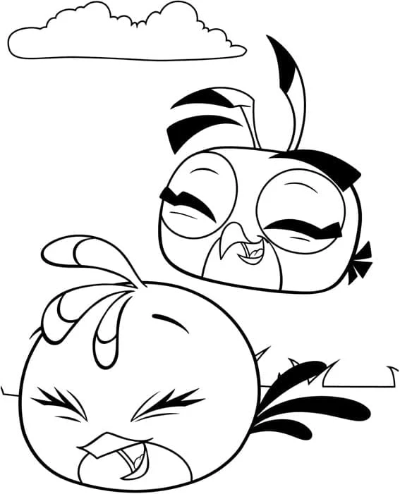 Dibujo de Stella y Dahlia riendo juntas para colorear