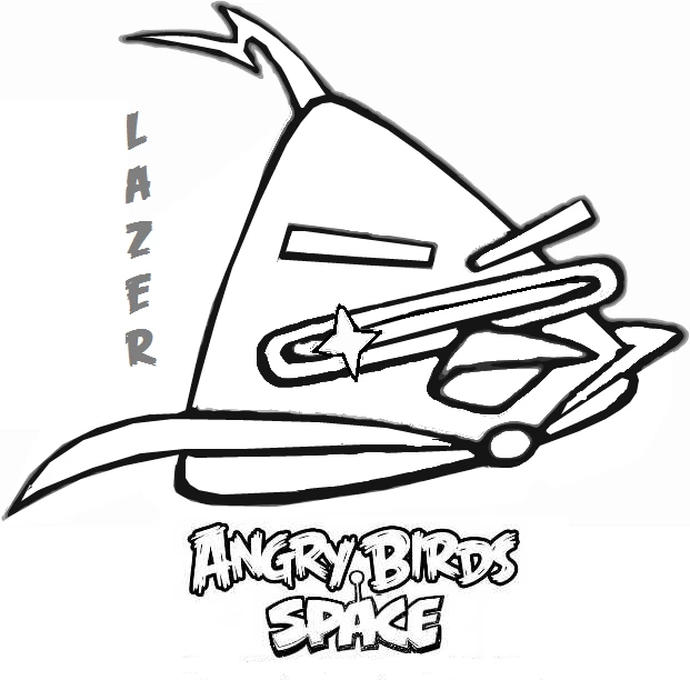 Dibujo de Angry Birds Lazer el ave del espacio para colorear
