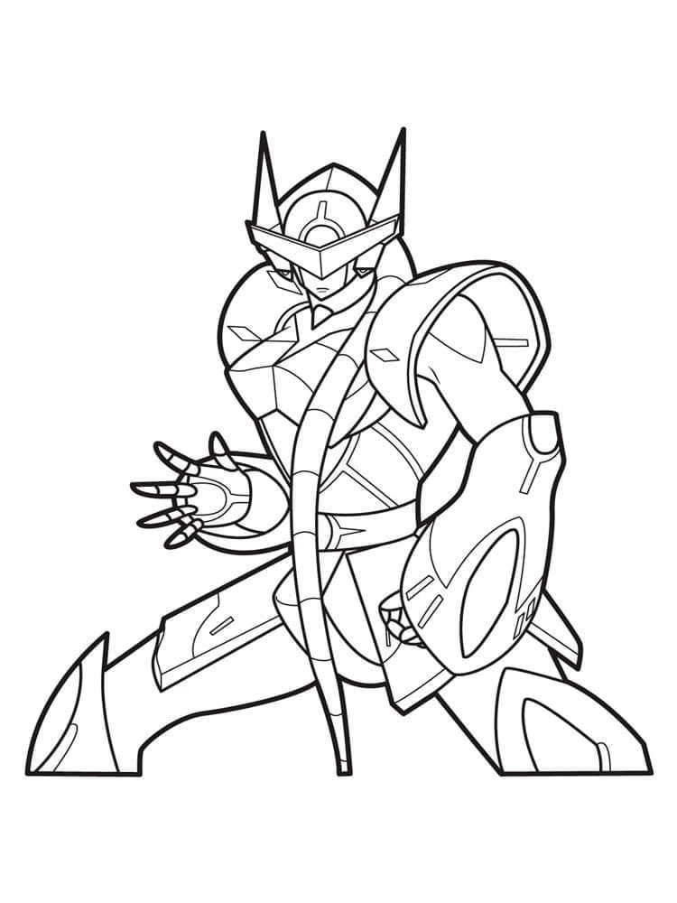 Dibujo de Bakugan en posición de combate para colorear