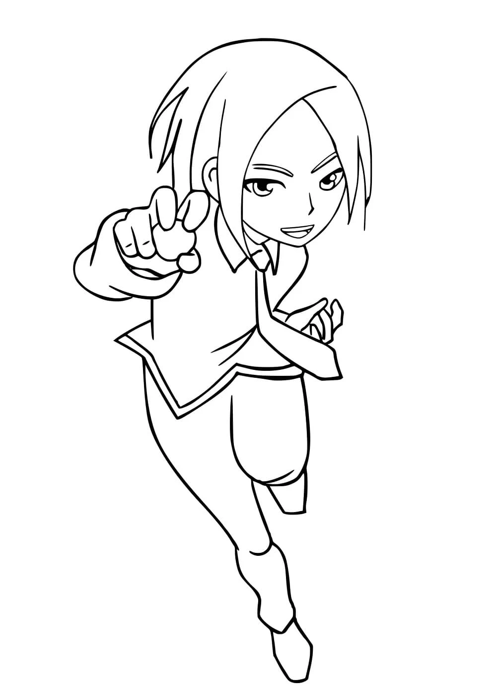Dibujo de Masato Kazami señalando hacia adelante para colorear Dibujo de Masato Kazami señalando hacia adelante para colorear